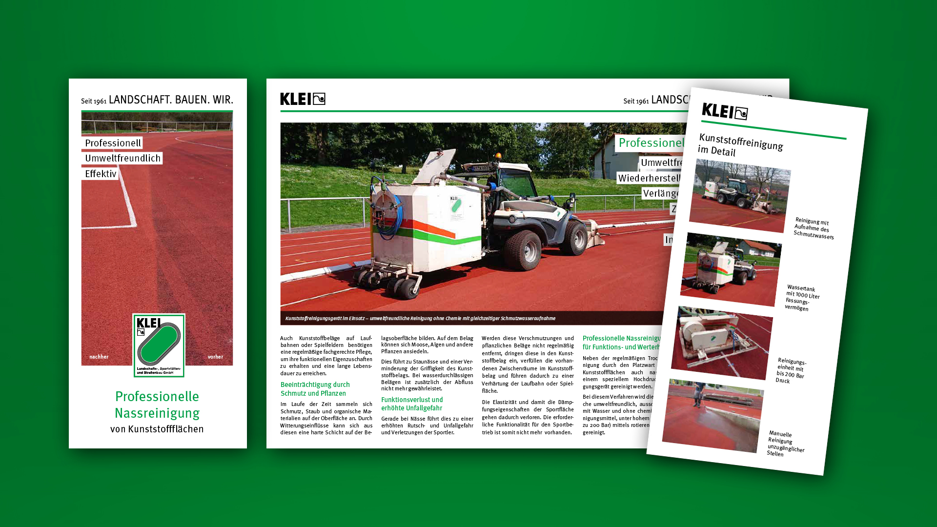 KLEI | Flyer Din Lang | Kunstrasen Reinigung